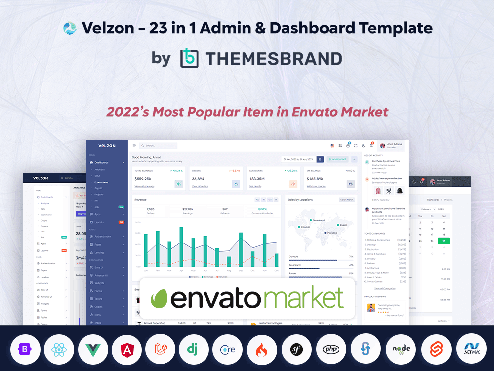 Velzon 23 in 1 Premium Multipurpose Admin & Dashboard Template